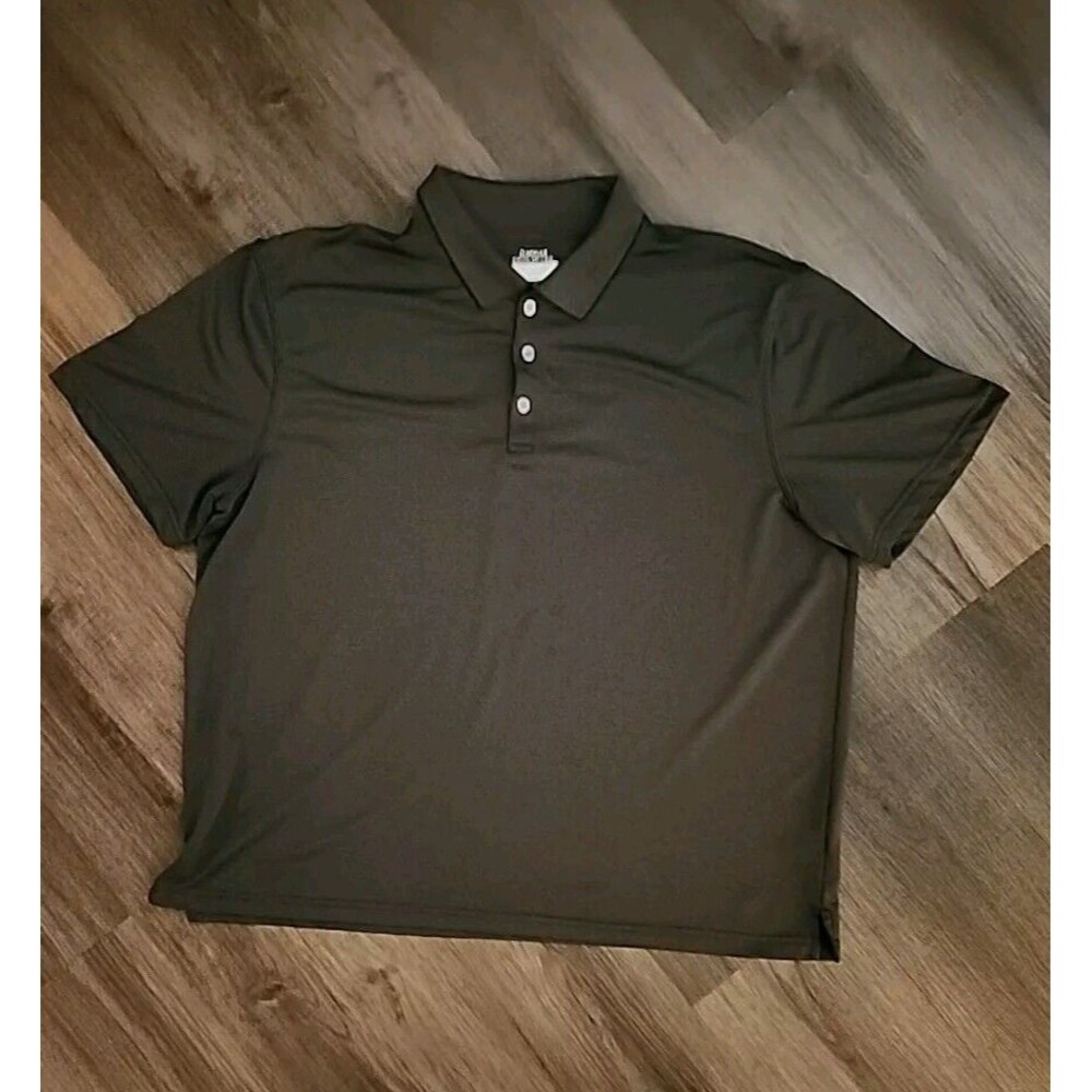Haggar Cool 18 Tech Mens Polo Golf Shirt XL Dk Green Short Sleeve - Picture 4 of 6